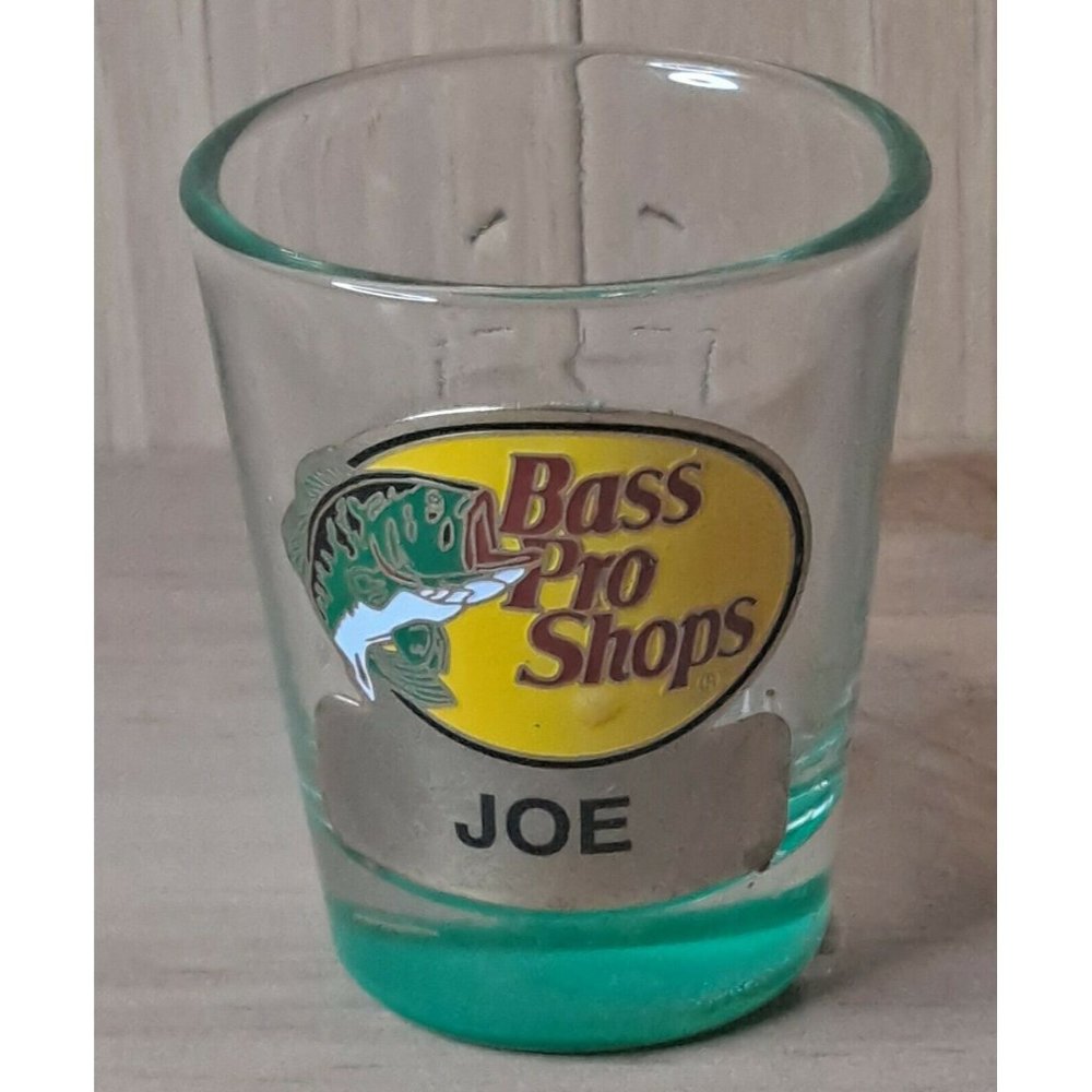 Bass Pro Shops Nameplate Collector's Shot Glass  "Joe"